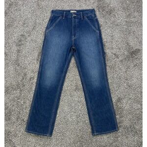 Hey Gang Unisex Painter Pant Size 25 Straight Leg Button Fly Denim Jean USA Made